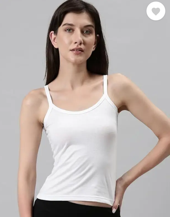 AMGHUB Women’s White Camisole – Soft Cotton Spaghetti Strap Innerwear for Daily Comfort