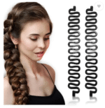 AMGHUB French Hair Styling Stick – 2 Pcs Bun Maker & Braiding Tool Set (Black)