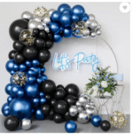 AMGHUB Solid Rose Gold & Black Metallic Balloons – Pack of 25 | Party Decoration Balloons (Multicolor)