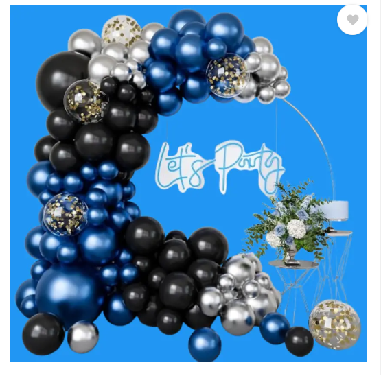 AMGHUB Solid Rose Gold & Black Metallic Balloons – Pack of 25 | Party Decoration Balloons (Multicolor)