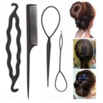 AMGHUB Hair Styling DIY Kit for Women & Girls – Complete Set with Ponytail Holder, Bobby Pins, Elastics, Braid Tools & Magic Twist Accessories | All Hair Types