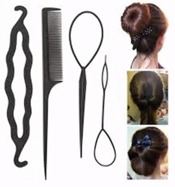 AMGHUB Hair Styling DIY Kit for Women & Girls – Complete Set with Ponytail Holder, Bobby Pins, Elastics, Braid Tools & Magic Twist Accessories | All Hair Types