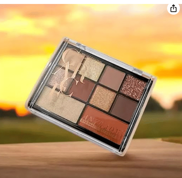 AMGHUB 3-in-1 Cheek & Eye Makeup Palette – Blush, Highlighter & Eyeshadow | Multicolor Face Makeup Kit | Semi-Matte Finish, Travel-Friendly Compact