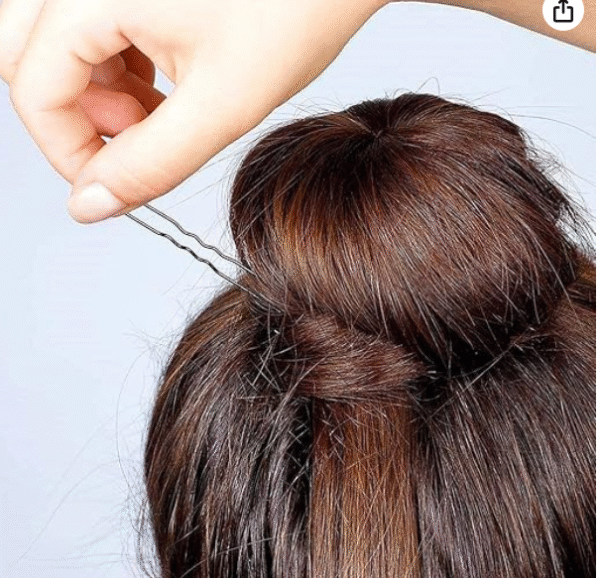 AMGHUB 100 Pieces Black U-Shape Juda Pins for Hair Styling | Bridal Bun Pins for Girls & Women