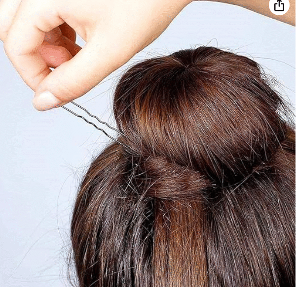 AMGHUB 100 Pieces Black U-Shape Juda Pins for Hair Styling | Bridal Bun Pins for Girls & Women