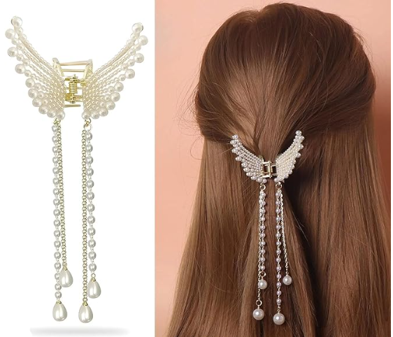 AMGHUB Korean Butterfly Hair Clip with Pearls