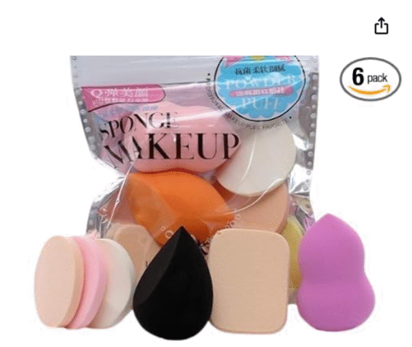 AGZS 6-in-1 Professional Multicolor Beauty Blender Set – Makeup Sponge Kit for Foundation, Concealer, Contouring & Blending