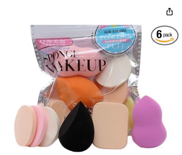 AGZS 6-in-1 Professional Multicolor Beauty Blender Set – Makeup Sponge Kit for Foundation, Concealer, Contouring & Blending