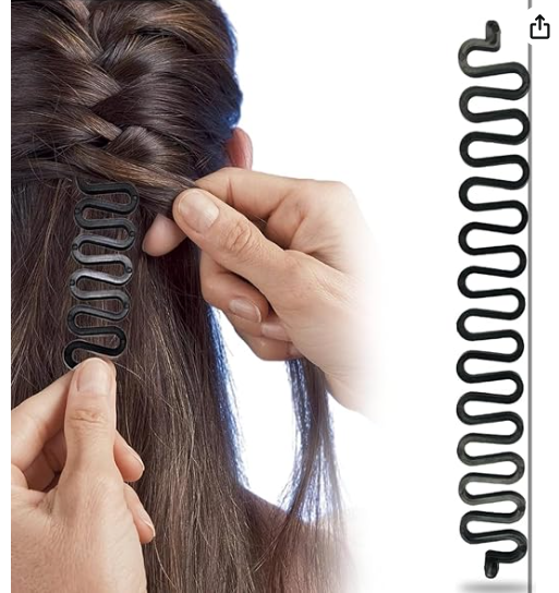 amghub DazzleDiva Hair Styling Tools Hair Style Accessories Hair Bun Maker For Tools For Hairstyle Styling Kit Style Braiding Machine Bun Maker French Braid Hair Tool Accessories For Woman 2 Pcs (Black)