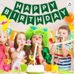 Amghub | Flyloons Happy Birthday Banner – 13 Pcs Green Cardstock Set with Ribbon