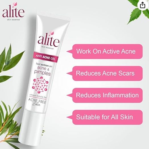 Alite Skin Care Combo Pack of 3 (2 Anti-Acne Gels – 15g Each & 1 Charcoal Face Wash – 75g)