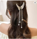 AMGHUB Pearl Butterfly Claw with Rose Clip Combo Pack – Stylish Hair Accessories for Women & Girls (Set of 3)