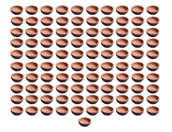 AMGHUB Handmade Clay Diyas – Pack of 151