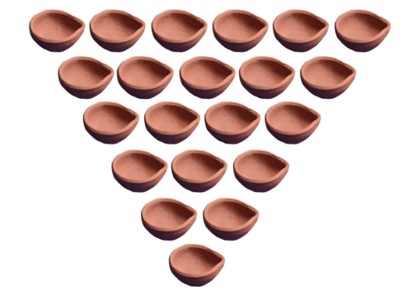 AMGHUB Clay Diya Holder – Decorative Pack of 51