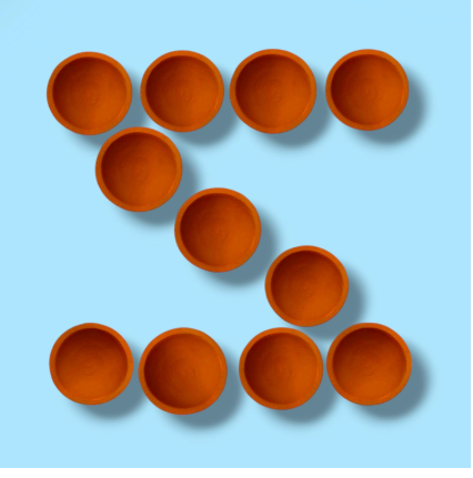 AMGHUB Clay Diya Holder – Decorative Pack of 51