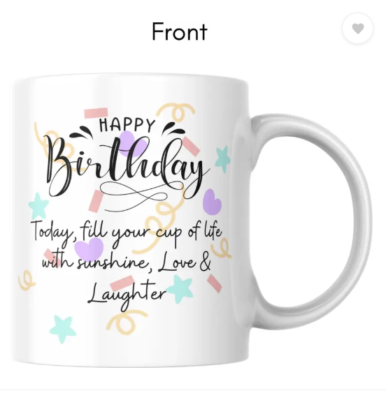 AMGHUB Happy Birthday Printed Ceramic Coffee Mug – 350 ml