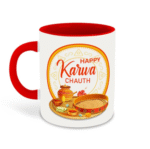 WHATS YOUR KICK – Karva Chauth Inspiration Red Ceramic Coffee Cup & Mug (D6)