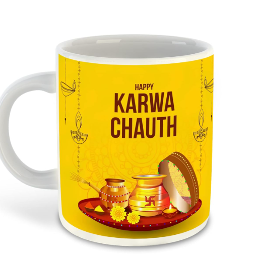 WHATS YOUR KICK – Karva Chauth Inspiration White Ceramic Coffee Cup & Mug (D2)