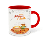 WHATS YOUR KICK – Karva Chauth Red Ceramic Coffee Mug with Coaster (D3)