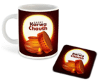 WHATS YOUR KICK – Karva Chauth White Ceramic Coffee Mug with Coaster (D4)