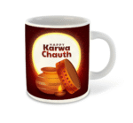 WHATS YOUR KICK – Karva Chauth White Ceramic Coffee Mug with Coaster (D4)