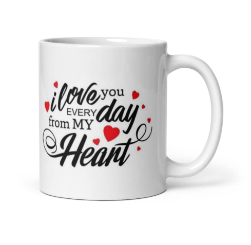 AMGHUB Ceramic Printed Tea/Coffee Mug – Love Quotes (Design-10, 330 ml)