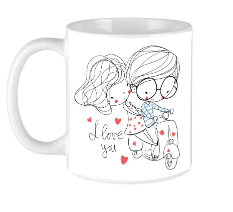 AMGHUB Ceramic Printed Tea/Coffee Mug – Love Quotes (Design-10, 330 ml)