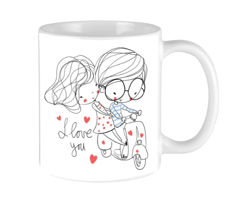 AMGHUB Ceramic Printed Tea/Coffee Mug – Love Quotes (Design-10, 330 ml)