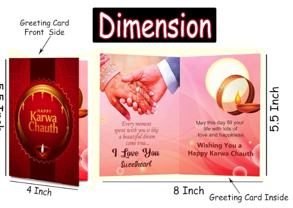 AMGHUB Karwa Chauth Gift Hamper – Mug & Greeting Card (325 ml)