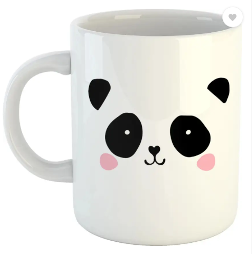 AMGHUB Cute Baby Panda Printed White Funny Ceramic Coffee Mug – 325ml