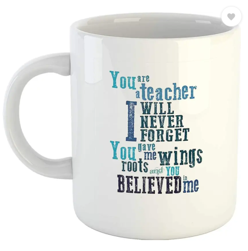AMGHUB Great Teacher or Mentor Quote Printed Ceramic Coffee Mug – 325ml