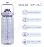 AMGHUB 2000 ml Plastic Motivational Water Bottle – Purple (Pack of 1)