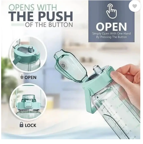 AMGHUB 3000 ml Plastic Motivational Water Bottle – Pink (Pack of 3)