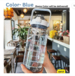 AMGHUB 2000 ml Plastic Motivational Water Bottle – Light Blue (Pack of 1)