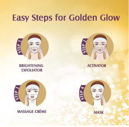 VLCC Insta Glow Gold Bleach – Pack of 4 (30g x 4)