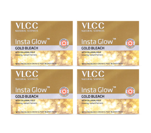 VLCC Insta Glow Gold Bleach – Pack of 4 (30g x 4)