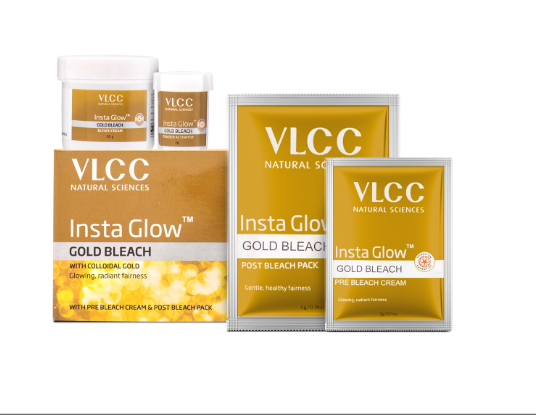 VLCC Insta Glow Gold Bleach – Pack of 4 (30g x 4)