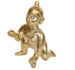AMGHUB Brass Laddu Gopal Statue (4.5 x 3 x 5 in, 700 g)