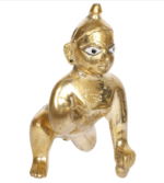 AMGHUB Brass Laddu Gopal Statue (4.5 x 3 x 5 in, 700 g)
