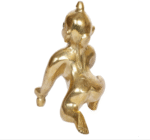 AMGHUB Brass Laddu Gopal Statue (4.5 x 3 x 5 in, 700 g)