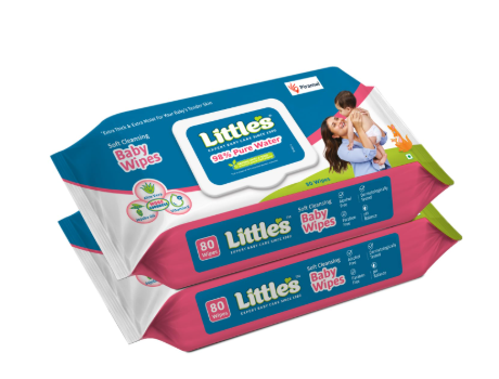 Little’s Soft Cleansing Baby Wipes (Pack of 2 – 160 Wipes Total)