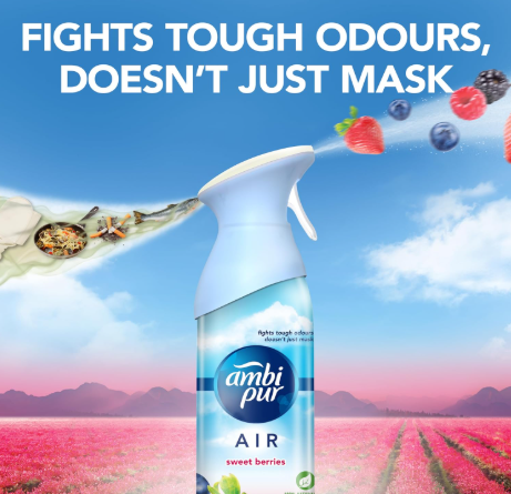 Ambi Pur Air Freshener – Sweet Berries (275 ml Spray)